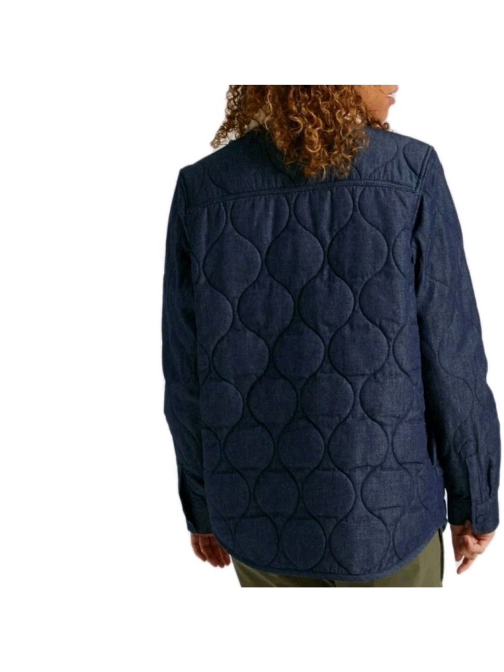 Burton Grace Insulated Blue Denim Jacket Cream Sherpa Sz M Gorpcore Outdoor Hike - Picture 3 of 14